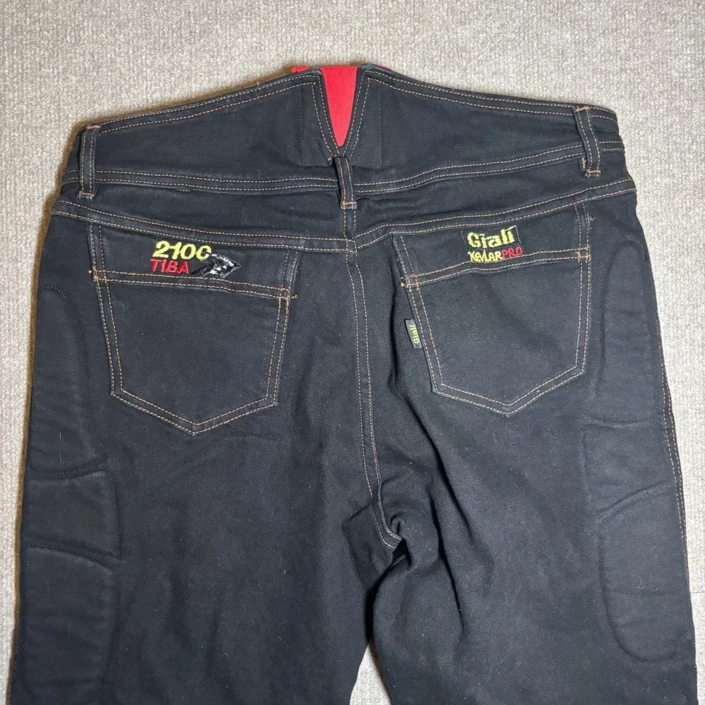 Giali Italy Motorcycle Riding Jeans Black Padded Armor 2100 TIBA Mens 36 52 - Picture 12 of 16
